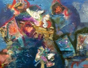 "And So..."_mixed media on panel_18"x24"x1.5" framed_© 2016 A. Michael Marzolla_ price: $575.00