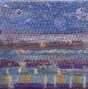 "Artificial Horizons"_acrylic on canvas_5"x5"_framed_© A. Michael Marzolla 2016